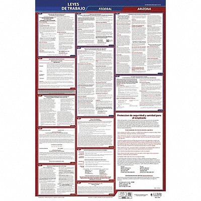 Labor Law Poster Fed/STA AZ SP 40Wx26inH Labor Law Poster Fed/STA AZ SP 40Wx26inH