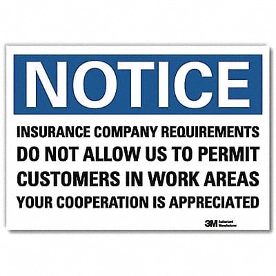 Notice Sign 10 in x 14 in Rflct Sheeting