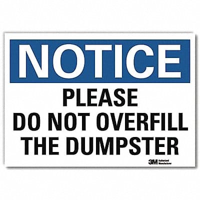 Notice Sign 10x14in Reflective Sheeting