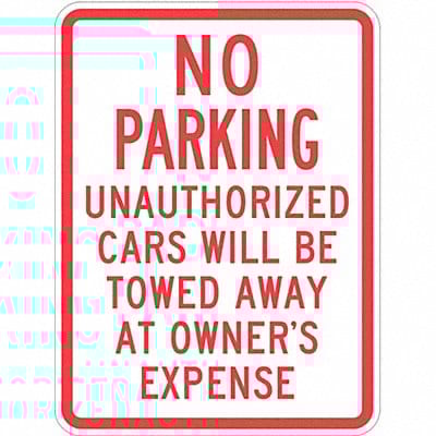 Tow Zone No Parking Sign 24 x 18