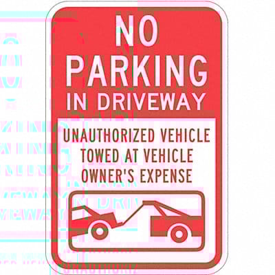Driveway No Parking Sign 18 x 12