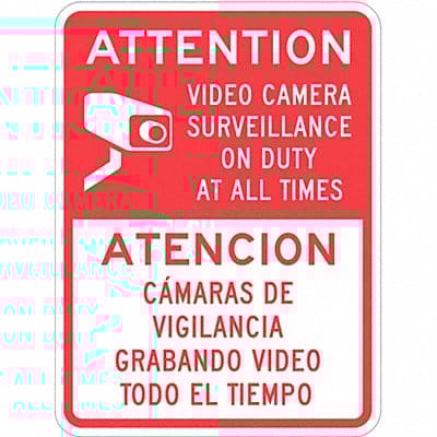 Rflct Srveillnce Attention/Atencion Sign