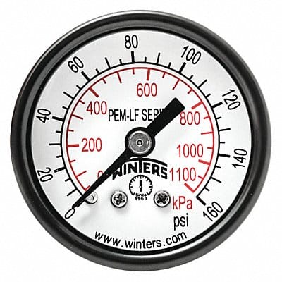 Gauge Pressure 1-1/2in. 0 to 160 psi Gauge Pressure 1-1/2in. 0 to 160 psi
