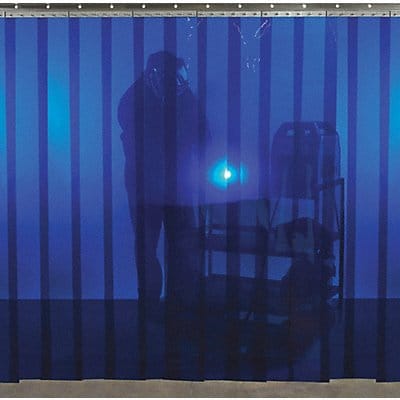 Welding Strip Curtain 8ft H 8 ft W Blue