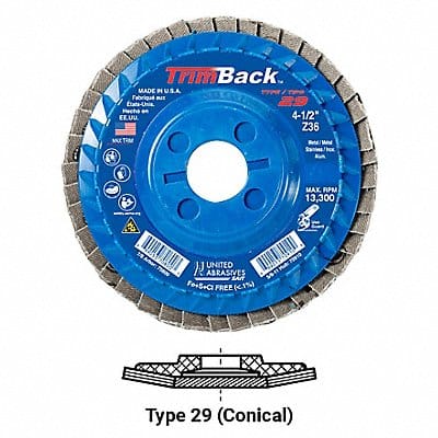 Flap Disc 80 Grit 7/8 in Trimback