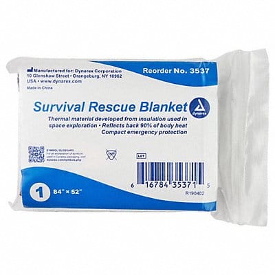 Survival Rescue Blnkt Slvr 84x52in PK120