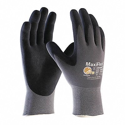 Coated Glove Nitrile L Blk/Gray