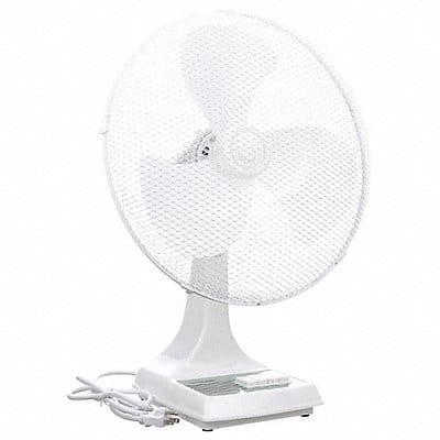 Desk Fan 16 White 3-Speed 120V 0.5A