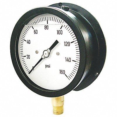 Pressure Gauge 0 to 600 psi Range Black