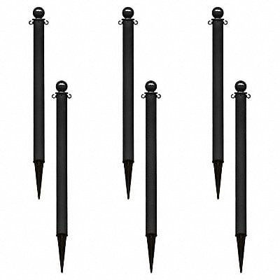 Ground Post Black 35inH Polyethylene PK6