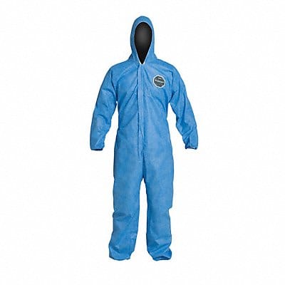 H3337 Hooded Coveralls L Blue SMS PK25