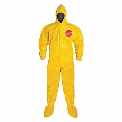 Hooded Coverall w/Socks Yellow M PK12