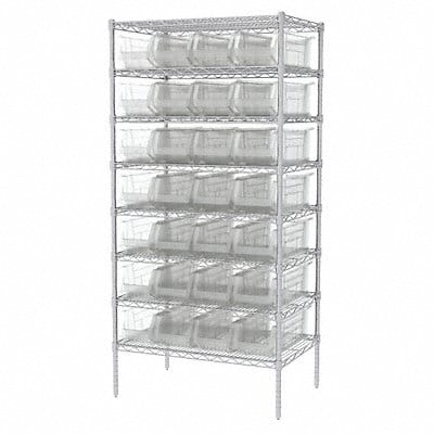 Bin Shlvng 24inx74inx36in Clear Bin Shlvng 24inx74inx36in Clear