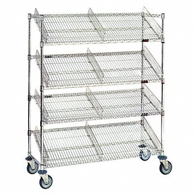 Suture Cart 36x60 Chrome 4 Shelves