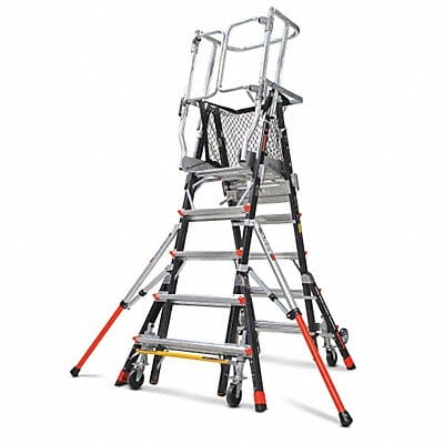 Adj. Cage Pltfrm Lddr 9ft Fbrglss 375 lb