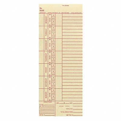 Weekly Time Card PK1000