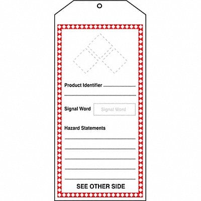 GHS Tags Prod Identif 8-1/2x3-7/8In PK5
