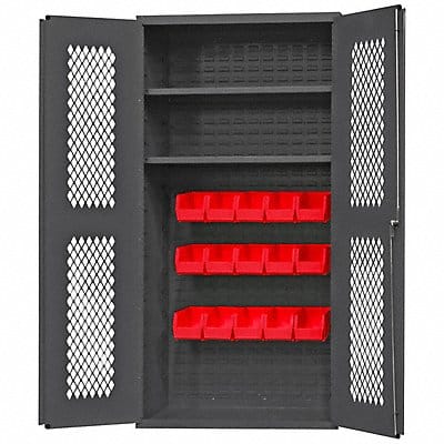 K4948 Bin Cabinet 72 x36 x18 Gray 15RedBns