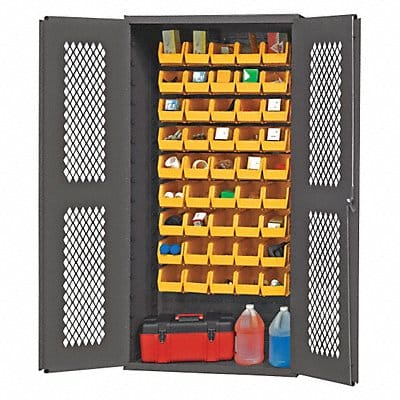 K4943 Bin Cabinet 72 x36 x18 Gray 45YlwBns