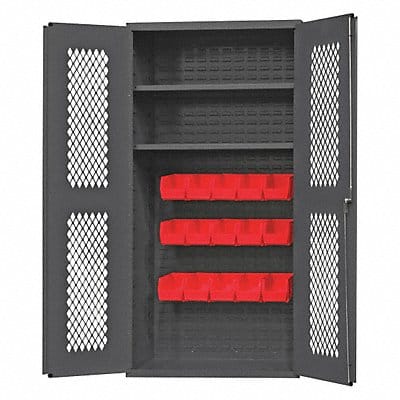 K4950 Bin Cabinet 72 x36 x24 Gray 15RedBns