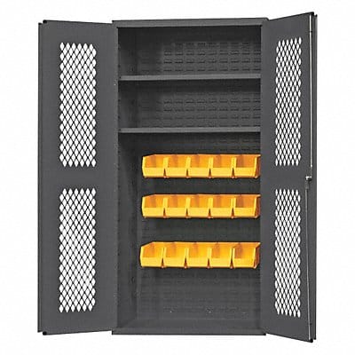 K4950 Bin Cabinet 72 x36 x24 Gray 15YlwBns