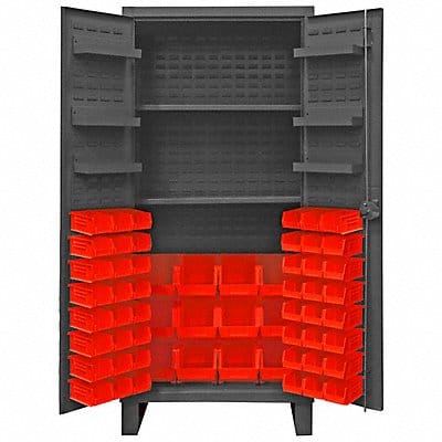K4920 Bin Cabinet 78 x36 x24 Gray 60RedBns