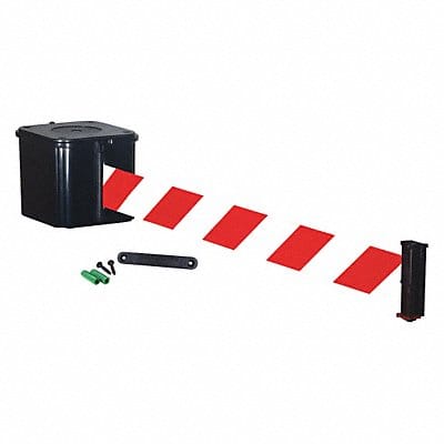 Retractable Belt Barrier Black 4in. H