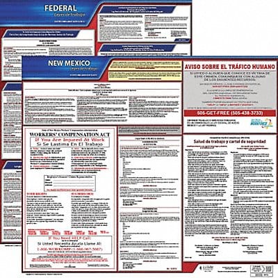 Labor Law Poster Fed/STA NM SP 20inH 3yr