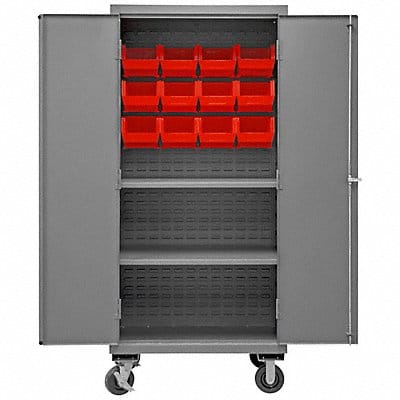 K4885 Bin Cabinet 81 x36 x24 Gray 12RedBns