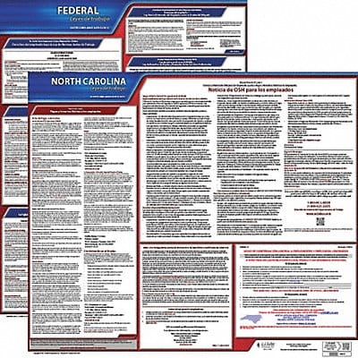 Labor Law Poster Fed/STA NC SP 20inH 1yr
