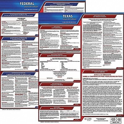 Labor Law Poster Fed/STA TX SP 20inH 1yr