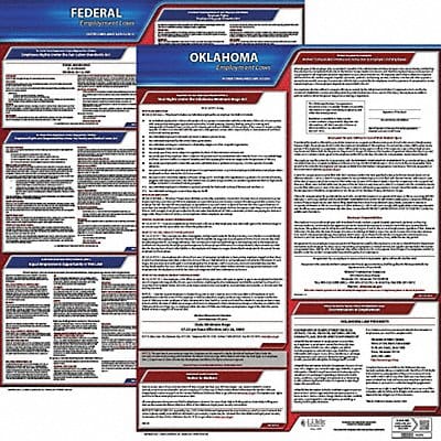 LaborLaw Poster Fed/STA OK ENG 20inH 3yr