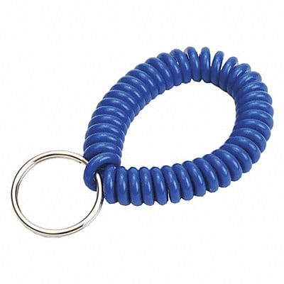 Wrist Coil Key Ring Blue 2-1/2 W PK10