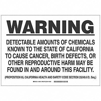 Chemical Sign 7 x 10In Black on White