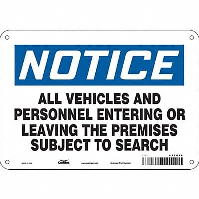 Safety Sign 7 in x 10 in Aluminum