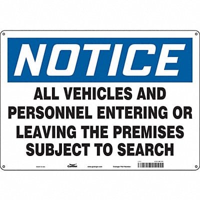 Safety Sign 14 in x 20 in Aluminum