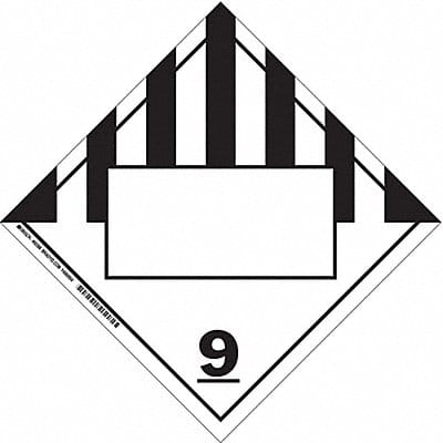 DOT Container Placard 10-3/4 Label W