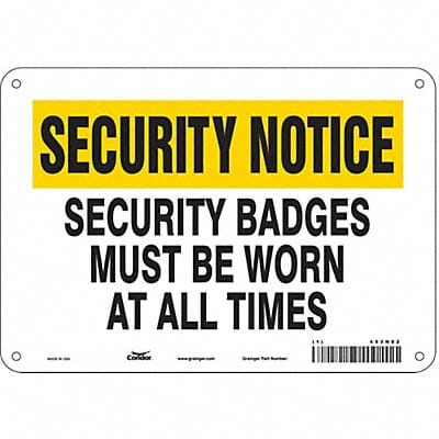 Safety Sign 7 in x 10 in Polyethylene