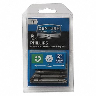 Phillips Power Screwdriver Bit 2 10Pk