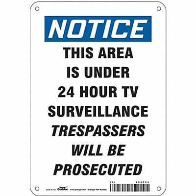 Safety Sign 10 in x 7 in Aluminum
