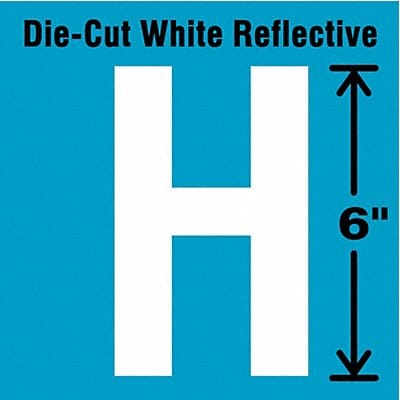 Die-Cut Reflective Letter Label H 6In H Die-Cut Reflective Letter Label H 6In H