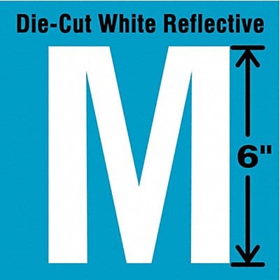 Die-Cut Reflective Letter Label M 6In H