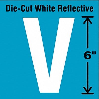 Die-Cut Reflective Letter Label V 6In H