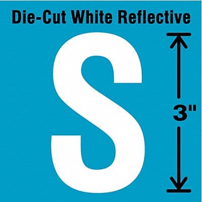 Die-Cut Refl. Letter Label S 3In H PK5
