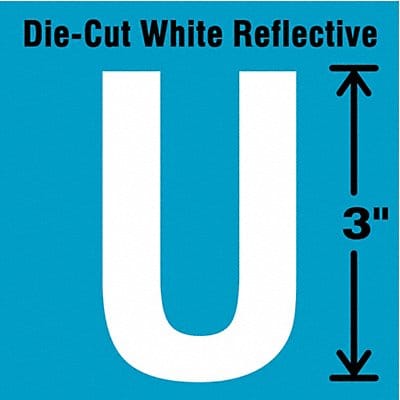 Die-Cut Refl. Letter Label U 3In H PK5