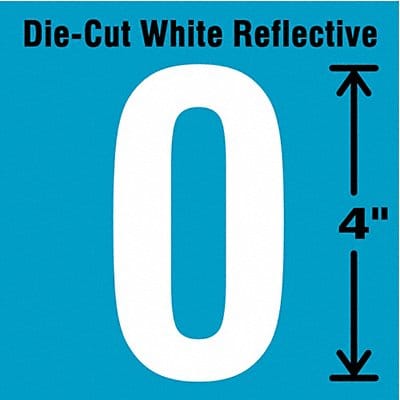 H3433 Die-Cut Refl. Number Label 0 4In H PK5