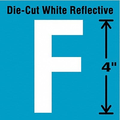 K8345 Die-Cut Refl. Letter Label F 4In H PK5
