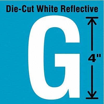 K8345 Die-Cut Refl. Letter Label G 4In H PK5