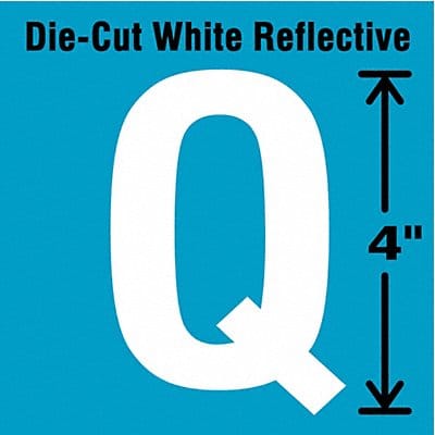 K8345 Die-Cut Refl. Letter Label Q 4In H PK5