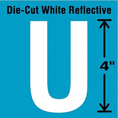 K8345 Die-Cut Refl. Letter Label U 4In H PK5